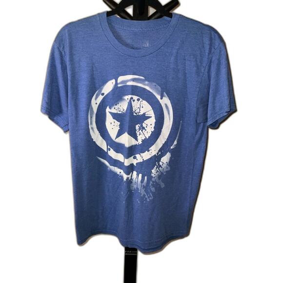 Men’s Marvel Blue Captain America Shirt Size  M - Picture 1 of 3